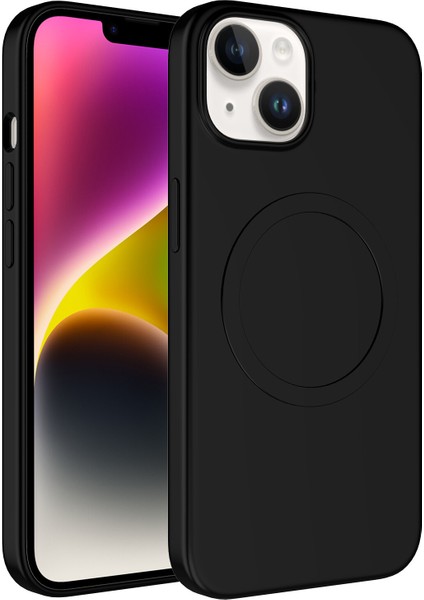 Apple Iphone 14 Plus Kılıf Magsafeli Mat Sert Plas Silikon