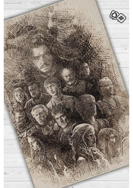 Kahramanlar Dokuma Tabanlı Yıkanabilir Game Of Thrones Halısı
