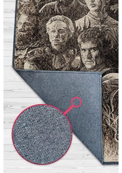 Kahramanlar Dokuma Tabanlı Yıkanabilir Game Of Thrones Halısı