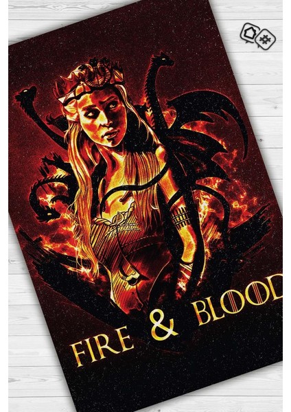 Ateş ve Kan Dokuma Tabanlı Yıkanabilir Game Of Thrones Halısı