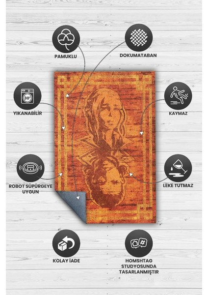Zor Aşk Dokuma Tabanlı Yıkanabilir Game Of Thrones Halısı