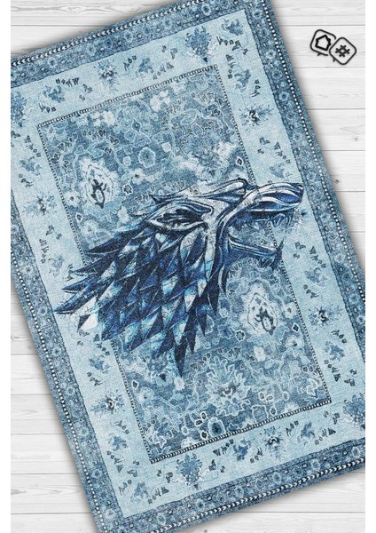 Stark Hanedanı Dokuma Tabanlı Yıkanabilir Game Of Thrones Halısı