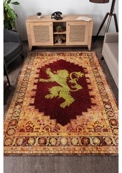 Lannister Hanedanı Dokuma Tabanlı Yıkanabilir Game Of Thrones Halısı