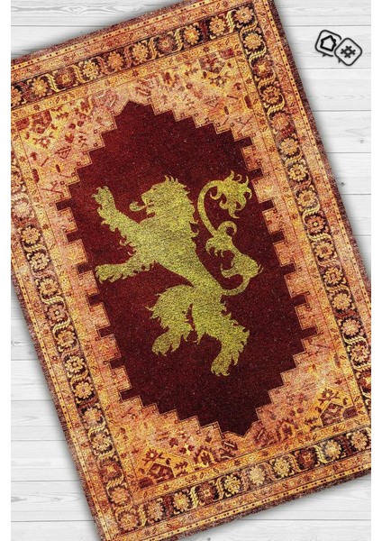 Lannister Hanedanı Dokuma Tabanlı Yıkanabilir Game Of Thrones Halısı