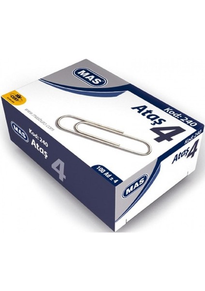 Ataş No:4 Nikel Kaplı 100 Adet 240 32 mm 6 Kutu