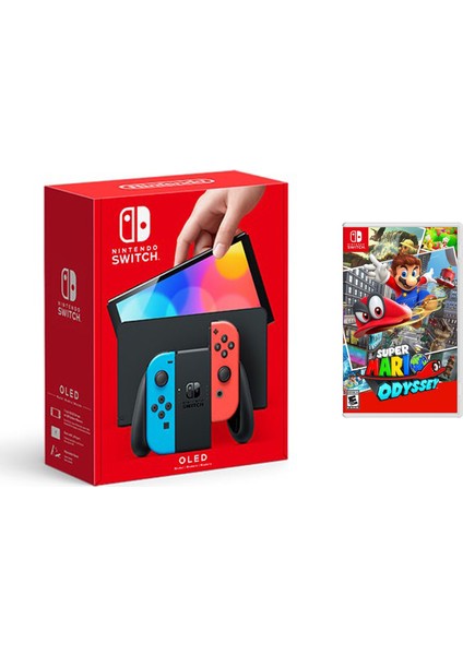 Switch OLED Yeni Nesil Konsol 64GB + Super Mario Odyssey Oyunlu Bundle