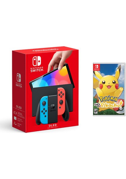 Switch OLED Yeni Nesil Konsol 64GB + Pokemon Let's Go Pikachu! Oyunlu Bundle