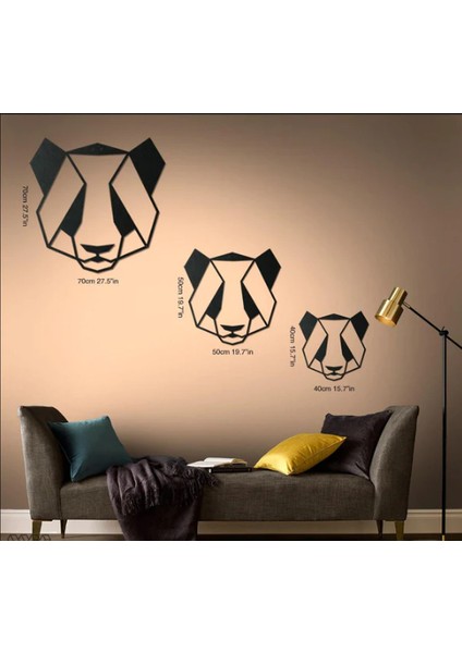 BCD Wood Decor Panda Dekoratif Metal Tablo