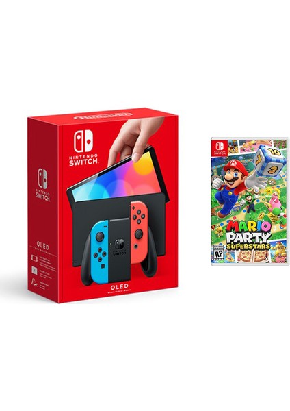 Switch OLED Yeni Nesil Konsol 64GB + Mario Party Superstars Oyunlu Bundle