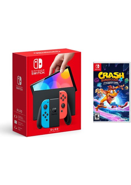 Switch OLED Yeni Nesil Konsol 64GB + Crash Bandicoot 4 It's About Time Oyunlu Bundle