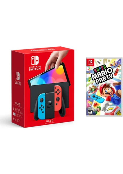 Switch OLED Yeni Nesil Konsol 64GB + Super Mario Party Oyunlu Bundle