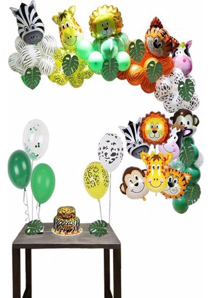 Safari Balonlar Hayvan Kafa Balonlar 6'lı Küçük Boy Balon Set fiyatları