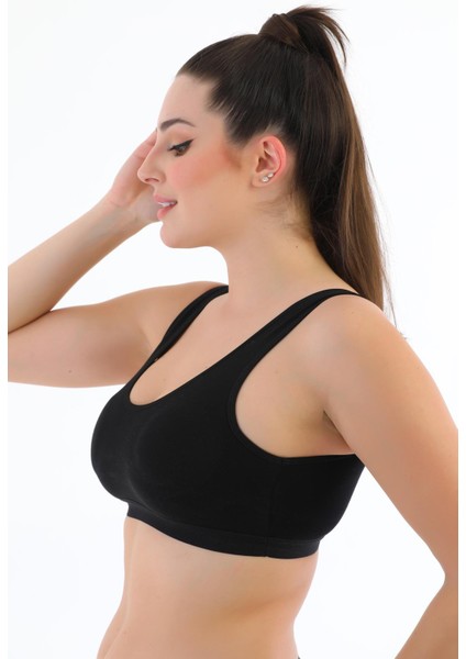 Kalın Askılı Pamuklu Pedli Büyük Beden Toparlayıcı Spor Sütyen SB778 modelleri