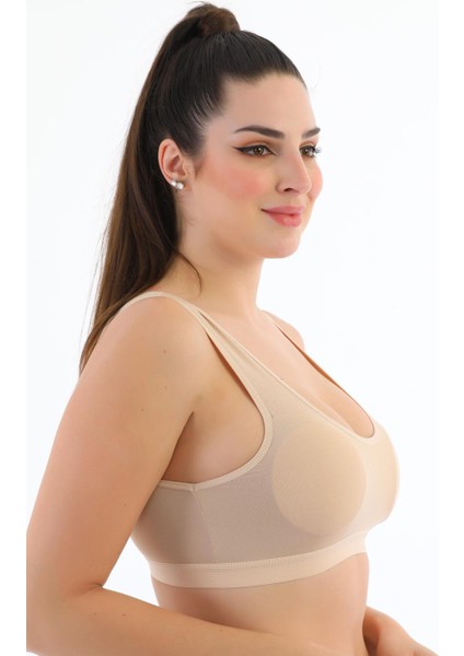 Kalın Askılı Pamuklu Pedli Büyük Beden Toparlayıcı Spor Sütyen SB778 modelleri