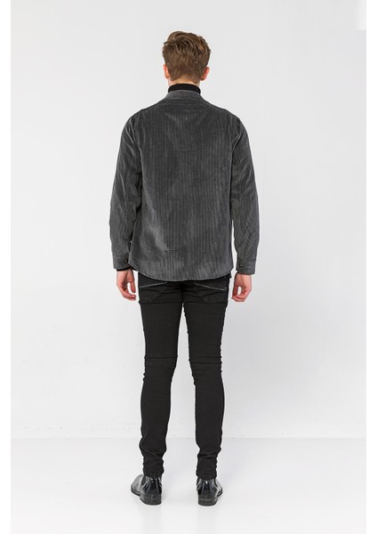Erkek Regular Fit Kadife Düğmeli Çok Cepli Rahat Gömlek modelleri