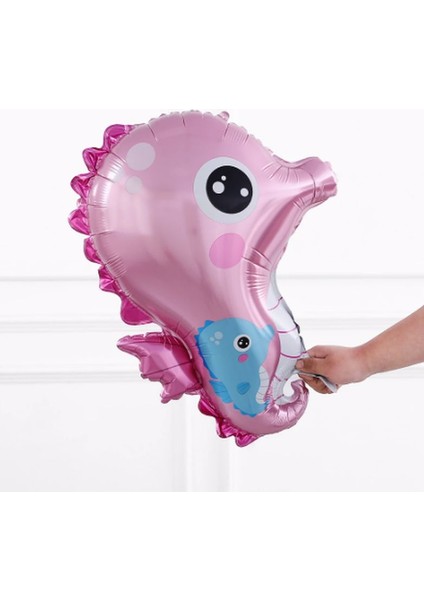Deniz Atı Folyo Balon Pembe Büyük Boy Helyum Balon Uçan Balon