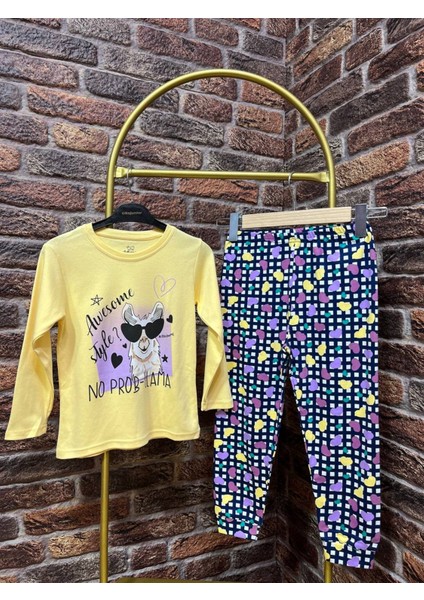 Kız Çocuk No Problama %100 Pamuk Pijama Takımı