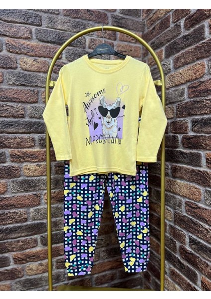 Kız Çocuk No Problama %100 Pamuk Pijama Takımı