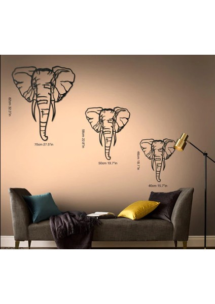 Elephant Dekoratif Metal Tablo