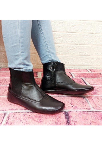 Mest Grd Kalın Hakiki Deri Fermuarlı Lastikli Içi Miflonlu indirimleri