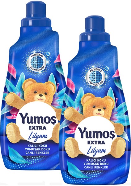Extra Lilyum Konsantre Çamaşır Yumuşatıcı 2 x 1,44 lt + Demstar Mikrofiber Bez