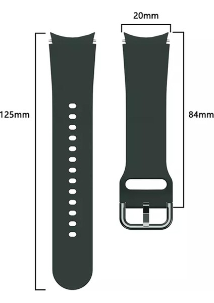 Samsung Galaxy Watch 7, 6, 5, 4, Active2 44MM, Amazfit Gts, Gts 2 42MM Uyumlu Silikon Kordon 20MM