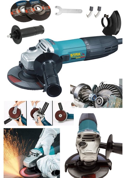 Metal Dişli Sistem Bakır Sargılı 900WATT 115MM -125MM Spiral Avuç Içi Kesme ve Taşlama Makinası fiyatları