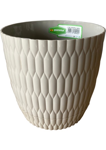 Desenli Saksı 3 Lt. No:3 (Ø 18,5*17 Cm)