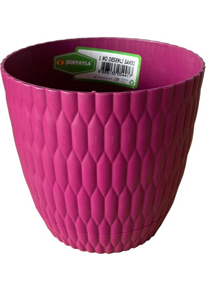 Desenli Saksı 5 Lt. No:4 (Ø 21*20 Cm)