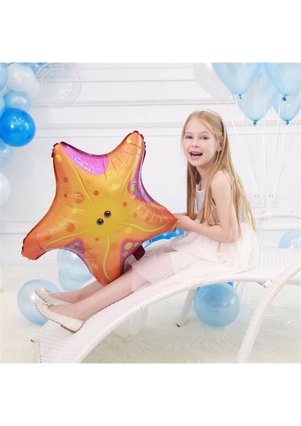 Deniz Yıldızı Folyo Balon 65 cm Büyük Boy Helyum Balon Uçan Balon