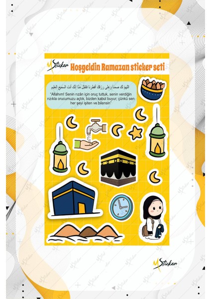 Hoşgeldin Ramazan Sticker Seti - Çocuklar Için Iftar Duası Ramazan Figürleri Seti fiyatları
