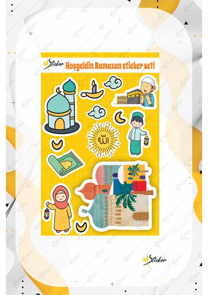 Hoşgeldin Ramazan Sticker Seti - Çocuklar Için Iftar Duası Ramazan Figürleri Seti modelleri