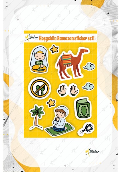 Hoşgeldin Ramazan Sticker Seti - Çocuklar Için Iftar Duası Ramazan Figürleri Seti fırsatları