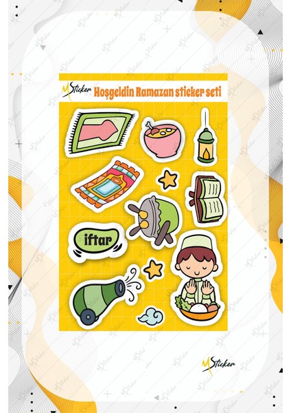 Hoşgeldin Ramazan Sticker Seti - Çocuklar Için Iftar Duası Ramazan Figürleri Seti indirimleri