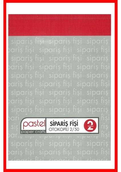 Sipariş Fişi 14X20 cm Boyutunda 2/50 Otokopili 1 Asıl 1 Suret 2 Nüsha 12'li Paket (1 Dz.) 12 Adet