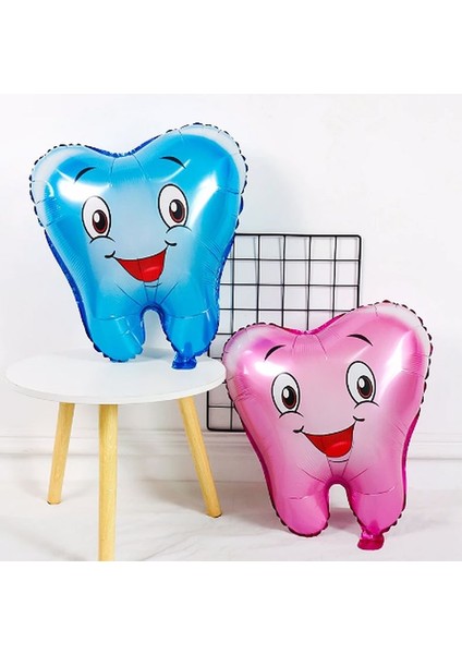 Pembe Diş Folyo Balon 49X56 cm Büyük Boy Helyum Balon Uçan Balon modelleri