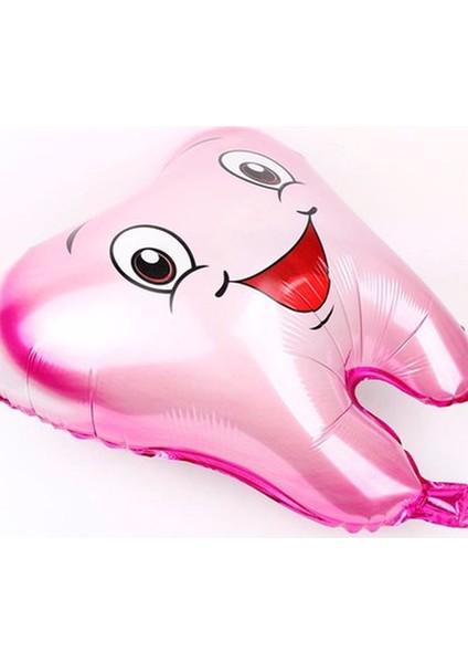 Pembe Diş Folyo Balon 49X56 cm Büyük Boy Helyum Balon Uçan Balon indirimleri