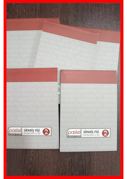 Sipariş Fişi 14X20 cm Boyutunda 2/50 Otokopili 1 Asıl 1 Suret 2 Nüsha 120'LI Paket (10 Dz.) 120 Adet