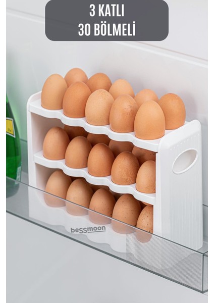 30 Bölmeli 3 Katlı Dönerli Raf Yumurtalık , Yumurta Saklama Kabı