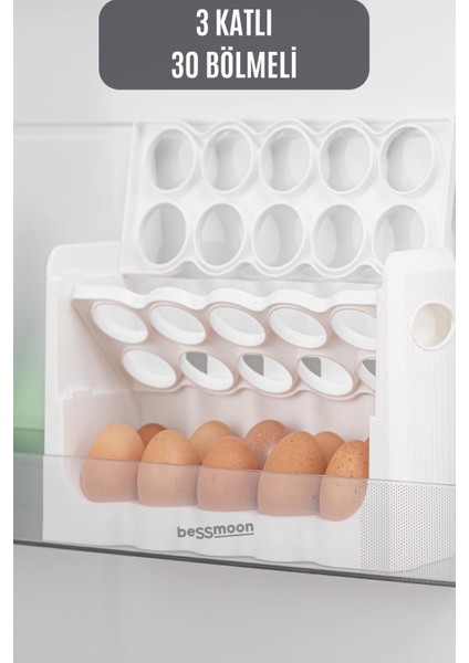 30 Bölmeli 3 Katlı Dönerli Raf Yumurtalık , Yumurta Saklama Kabı fiyatları