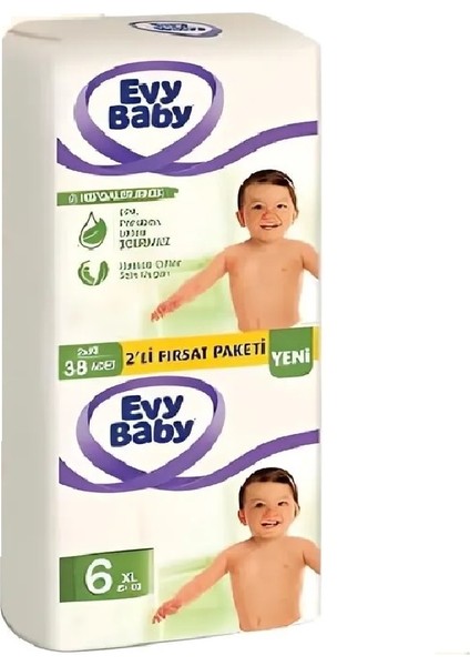 Evy Baby Bebek Bezi 6 Beden Ekstra Large 15+ kg 152 Adet