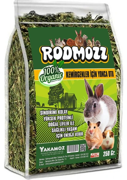 Rodmozz Orijinal Gerçek Yonca Kemirgen Otu 250 gr Kilitli Paket