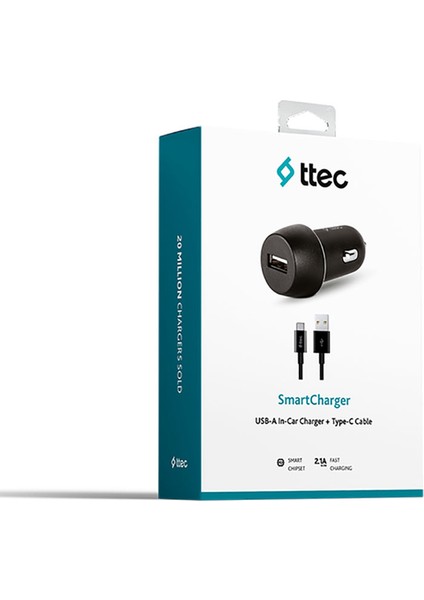 2.1A Araç Şarj Cihazı+ Type-C Kablolu 2CKS20CS