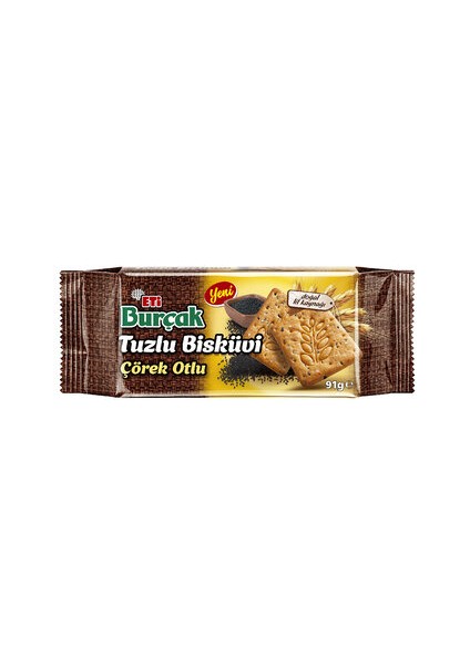 Burçak Tuzlu Çörek Otlu Bisküvi 10 x 91 gr