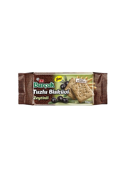 Burçak Tuzlu Zeytinli Bisküvi 10 x 91 gr