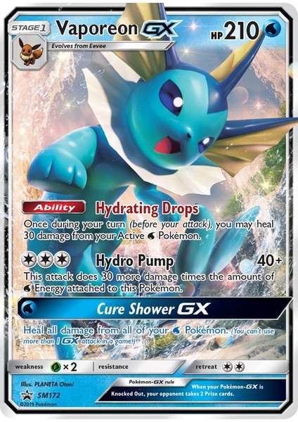 Pokemon Vaporeon Gx 210HP Kart