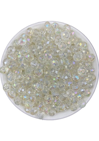 Şeffaf Renk Basık 6mm Janjanlı Akrilik Boncuk,parlak Takı Yapım Hobi Boncuğu (25GR,~250 Adet) fiyatları