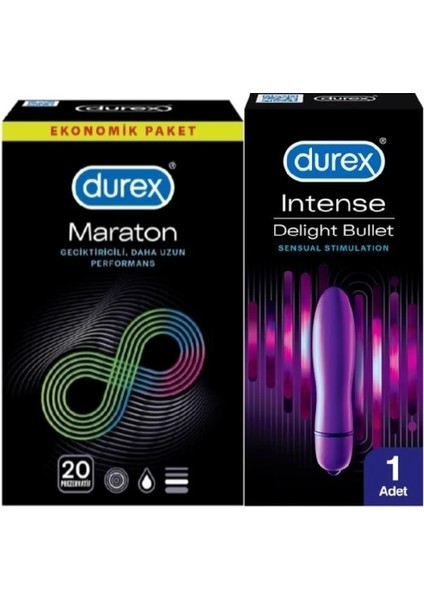 Maraton Prezervatif 20 Adet + Durex Intense Vibe Delight Bullet