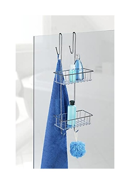 Şampuanlık Banyo Duş Rafı 2 Raflı Kancalı Paslanmaz Çelik indirimleri