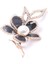 Broş Çiçekli Otantık Desenli Bronz Kristal Taşli 2